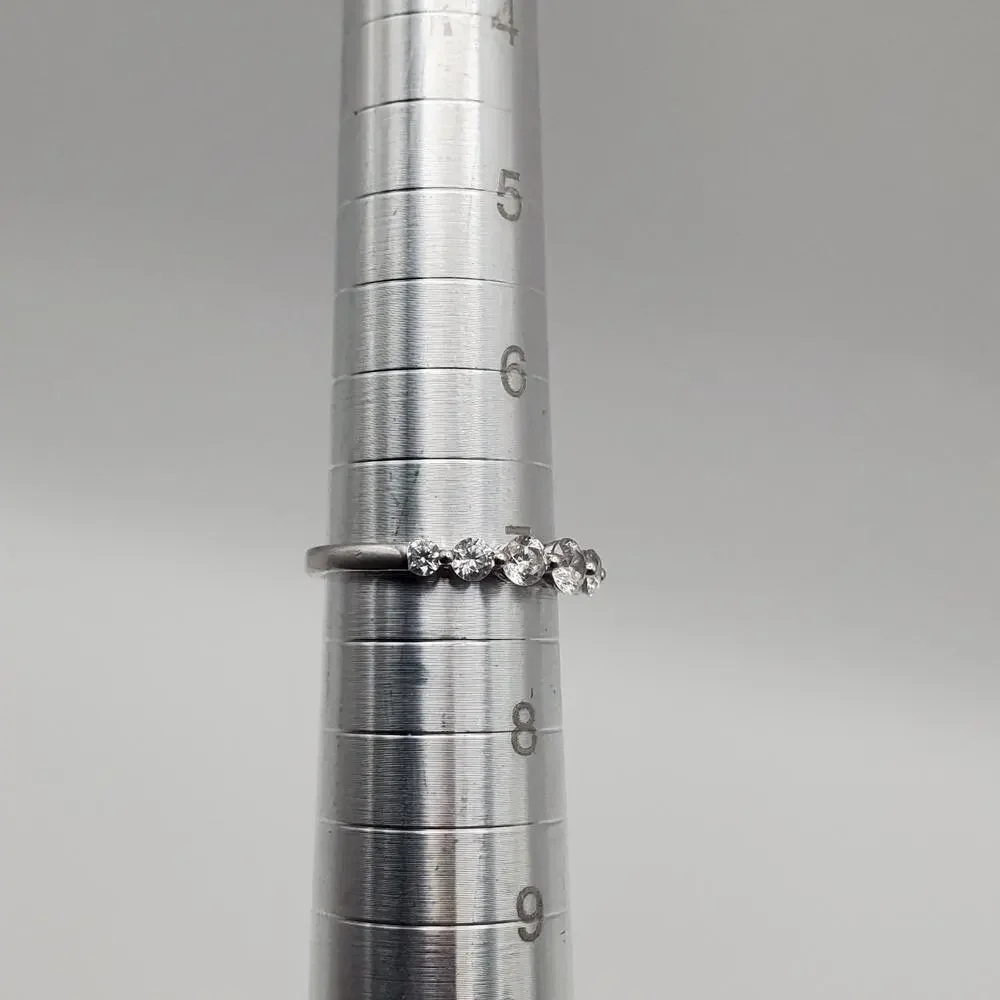 Vintage Sterling Silver 925 Ring Bar Lafonn Platinum Over Sterling Size 7 - Picture 9 of 9